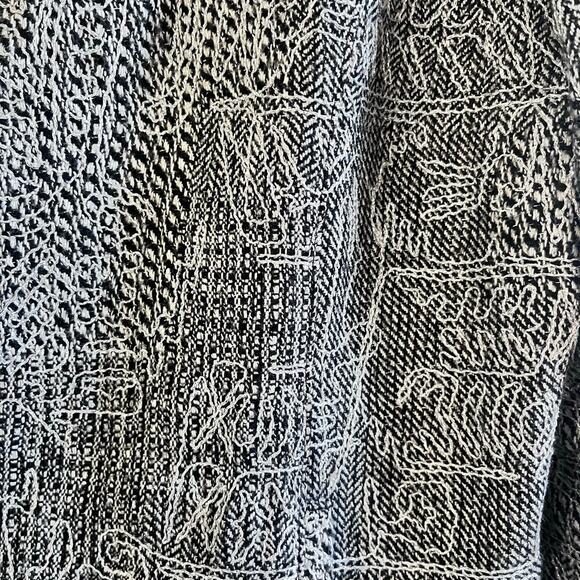 CHICO'S 3 | US XL Black White Metallic Shimmer Stitched Hali Blazer (J-276) - Picture 5 of 7